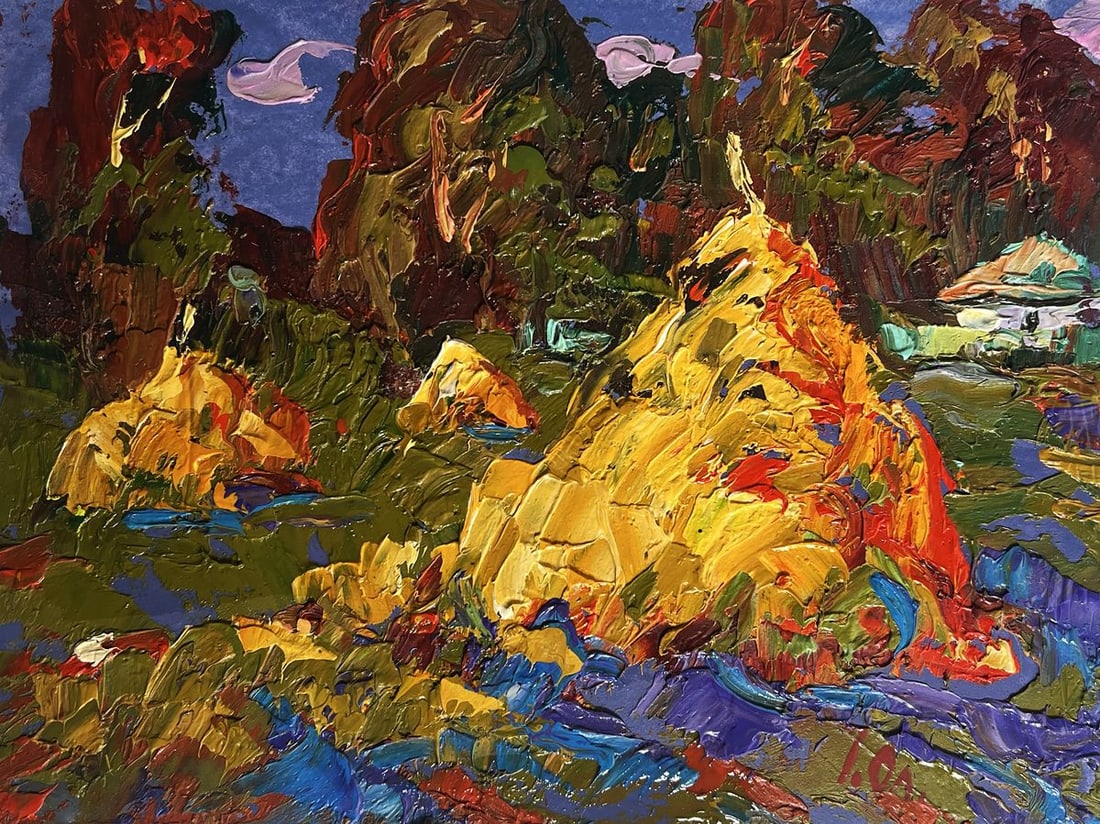 Oil painting Returning from the field in the evening Alex Kalenyuk - 3