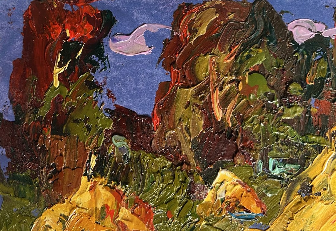 Oil painting Returning from the field in the evening Alex Kalenyuk - 5