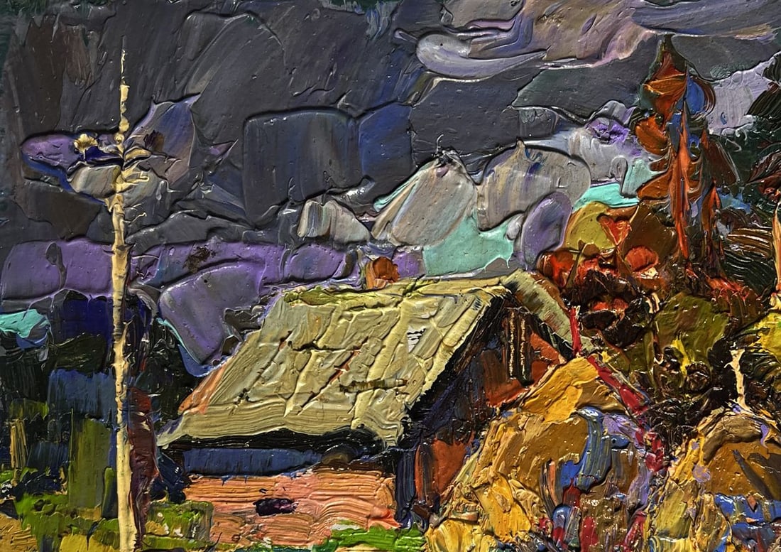 Oil painting In the village after the rain Oksana Kalenyuk - 7