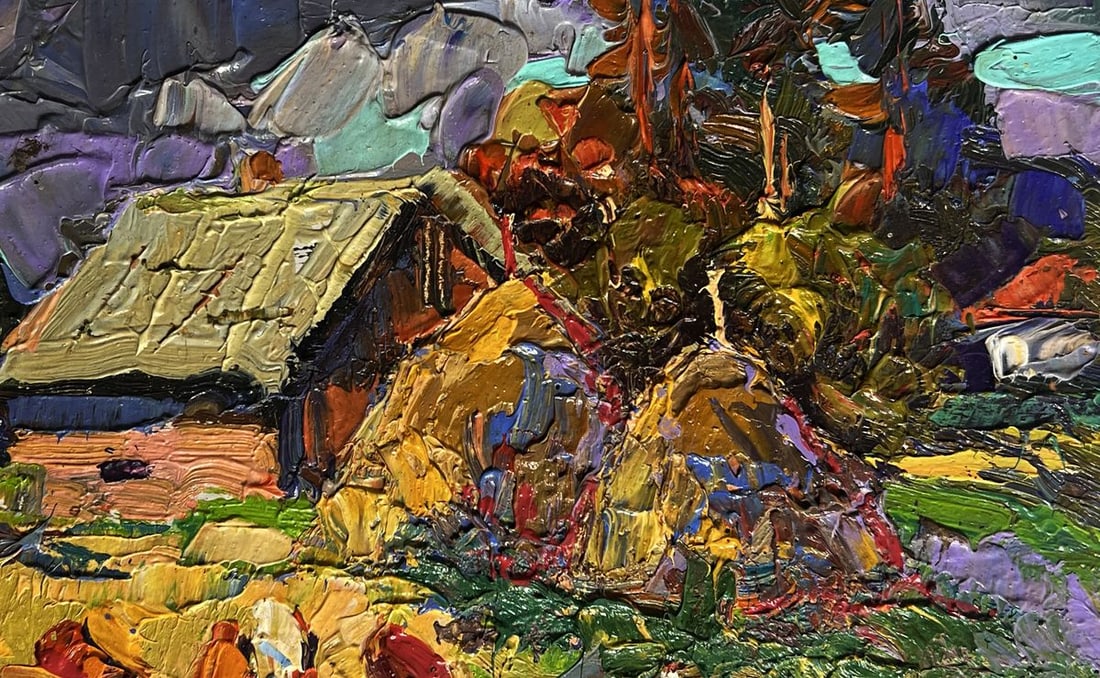 Oil painting In the village after the rain Oksana Kalenyuk - 8