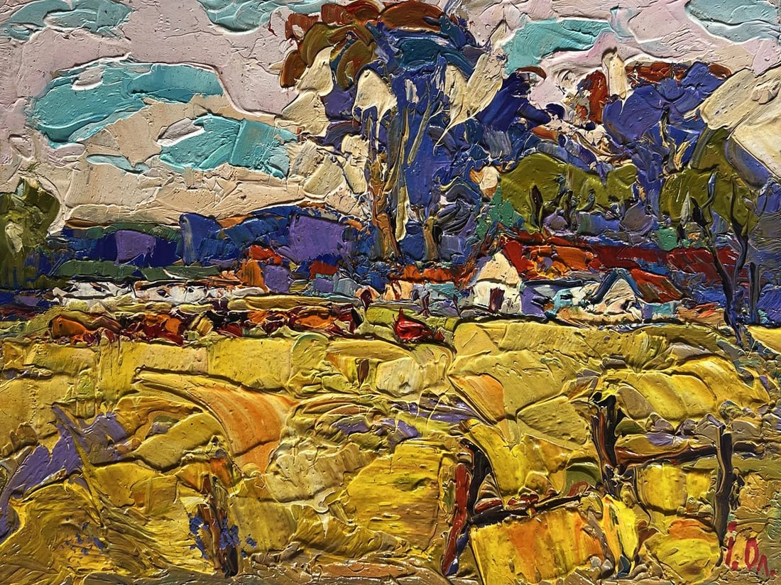 Oil painting Hot sunny day in the village Alex Kalenyuk - 3