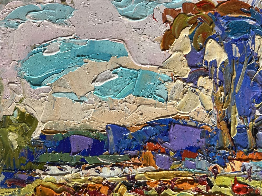 Oil painting Hot sunny day in the village Alex Kalenyuk - 6