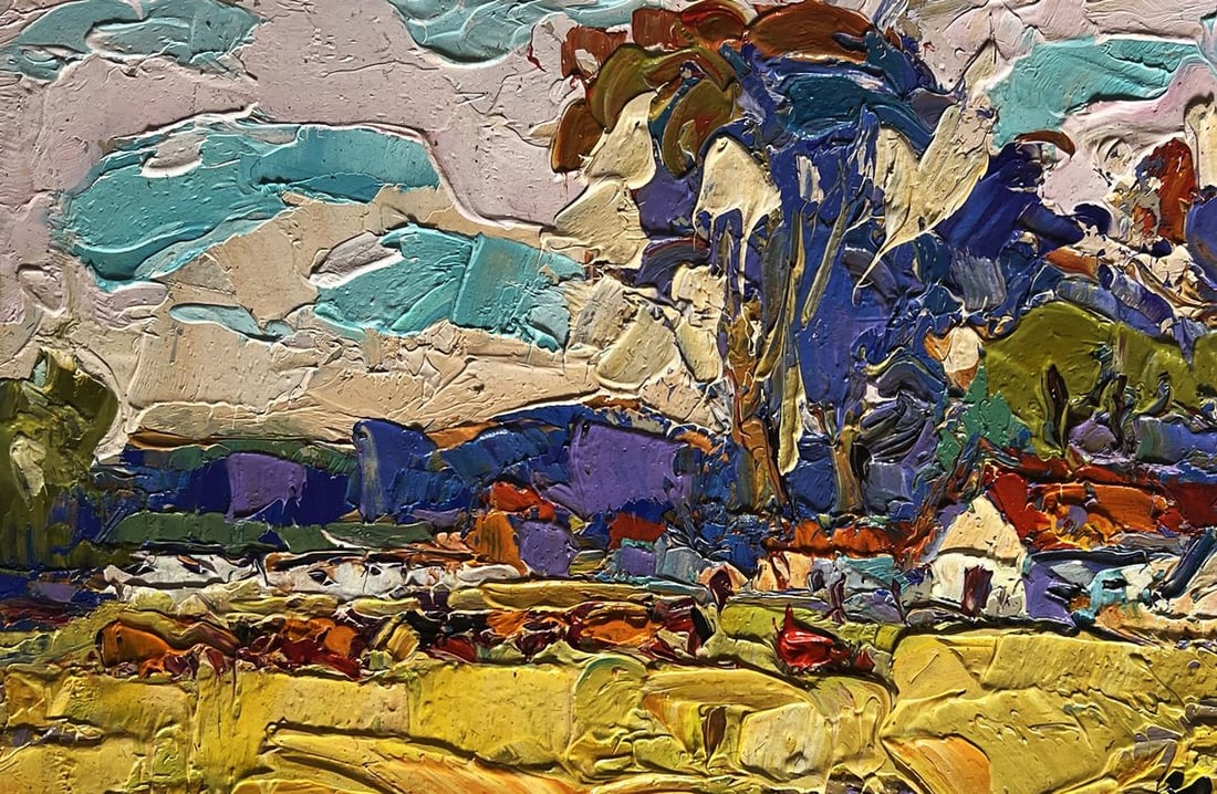 Oil painting Hot sunny day in the village Alex Kalenyuk - 8