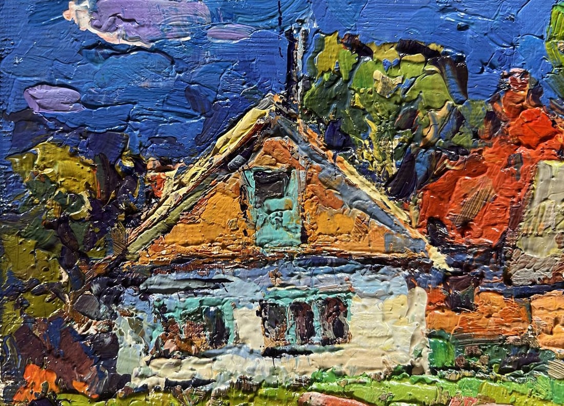 Oil painting Sunny day in the village Oksana Kalenyuk - 5