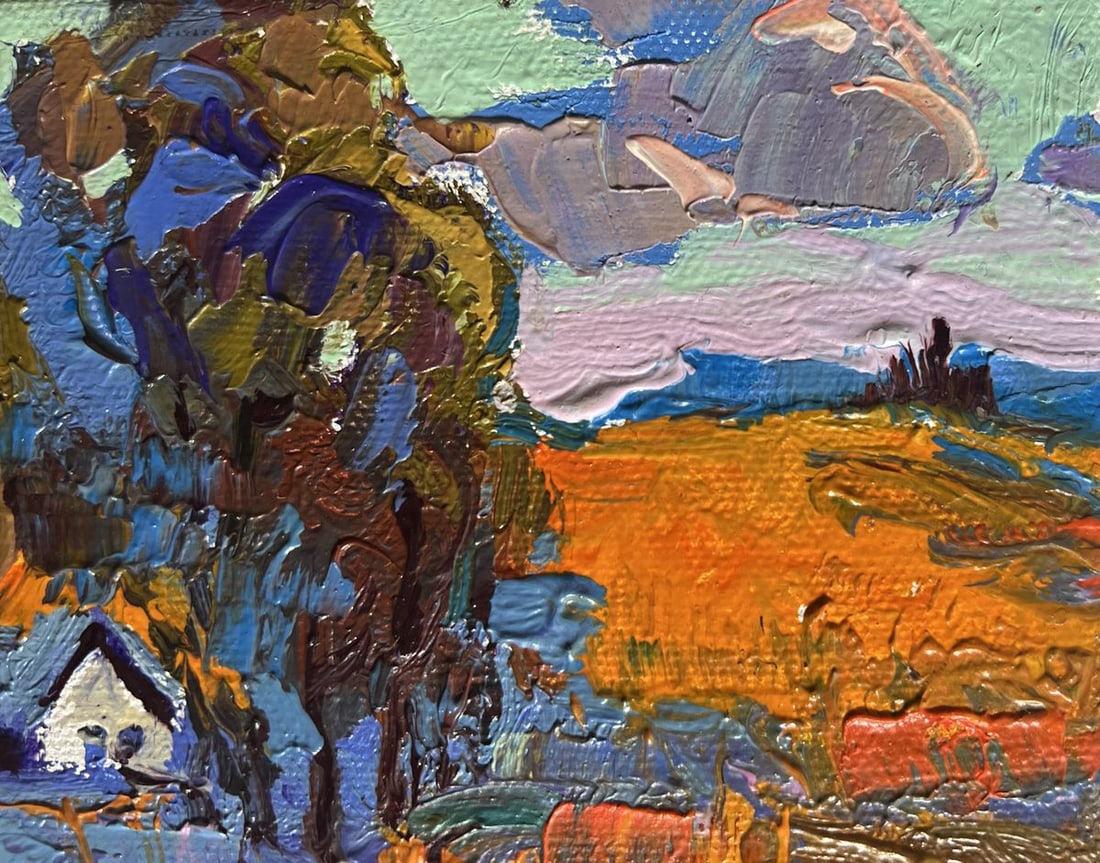 Oil painting Autumn village evening Oksana Kalenyuk - 4