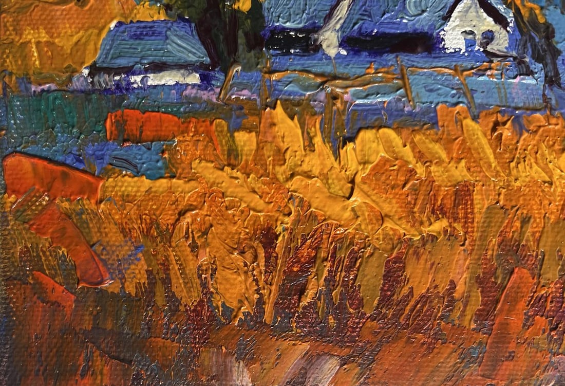 Oil painting Autumn village evening Oksana Kalenyuk - 6