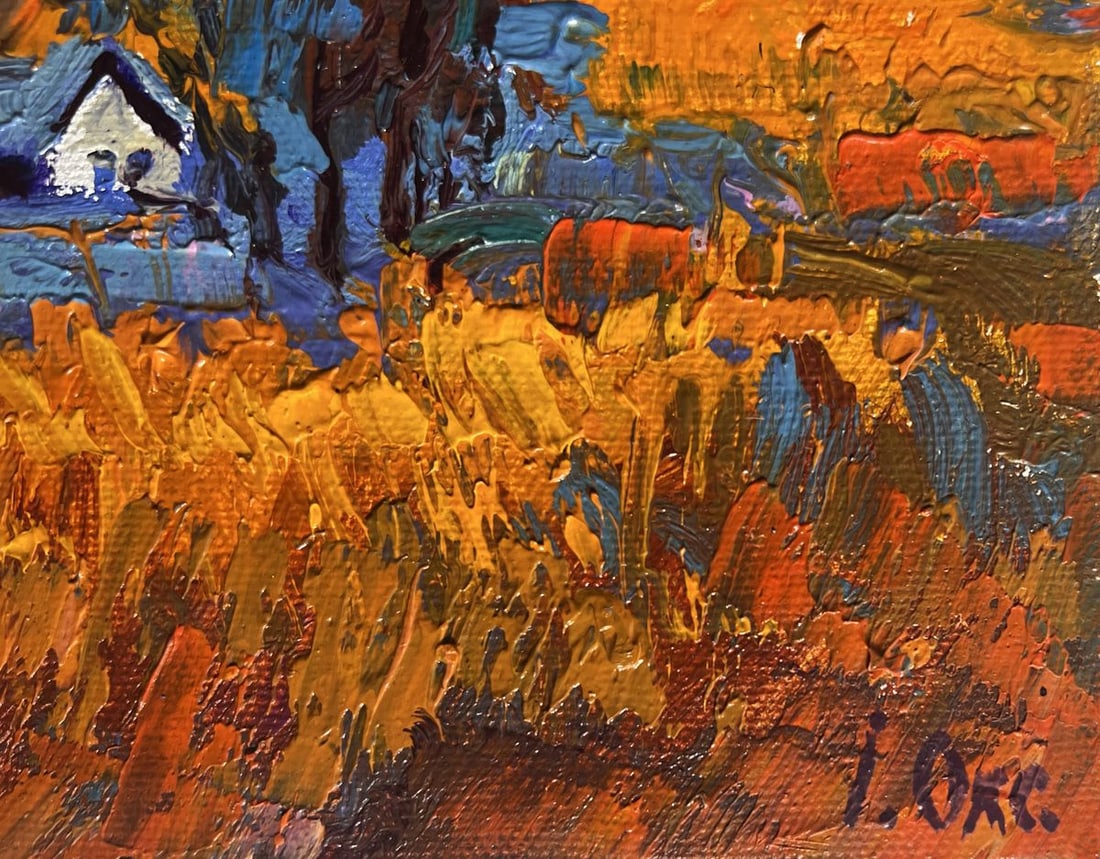 Oil painting Autumn village evening Oksana Kalenyuk - 9