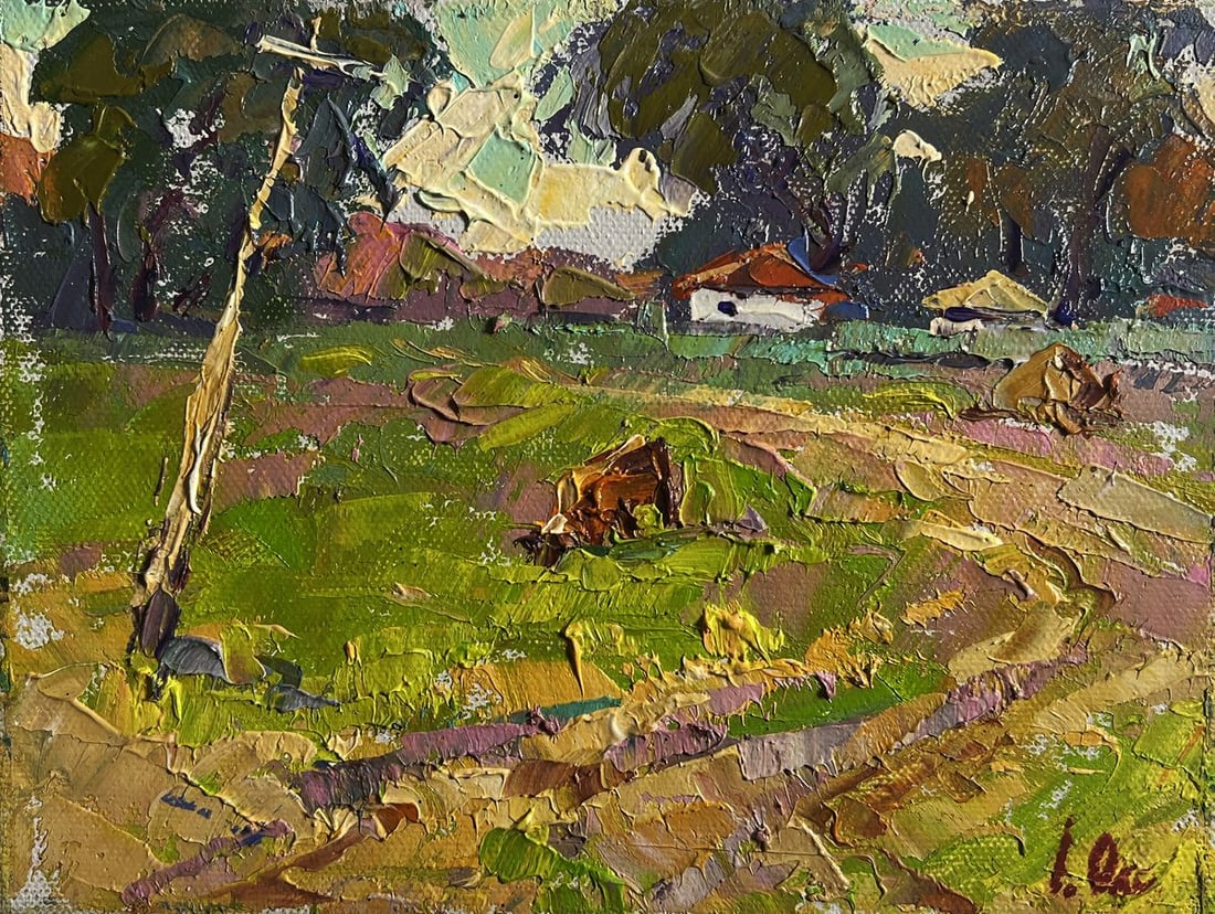 Oil painting The road leading to the village Oksana Kalenyuk - 3