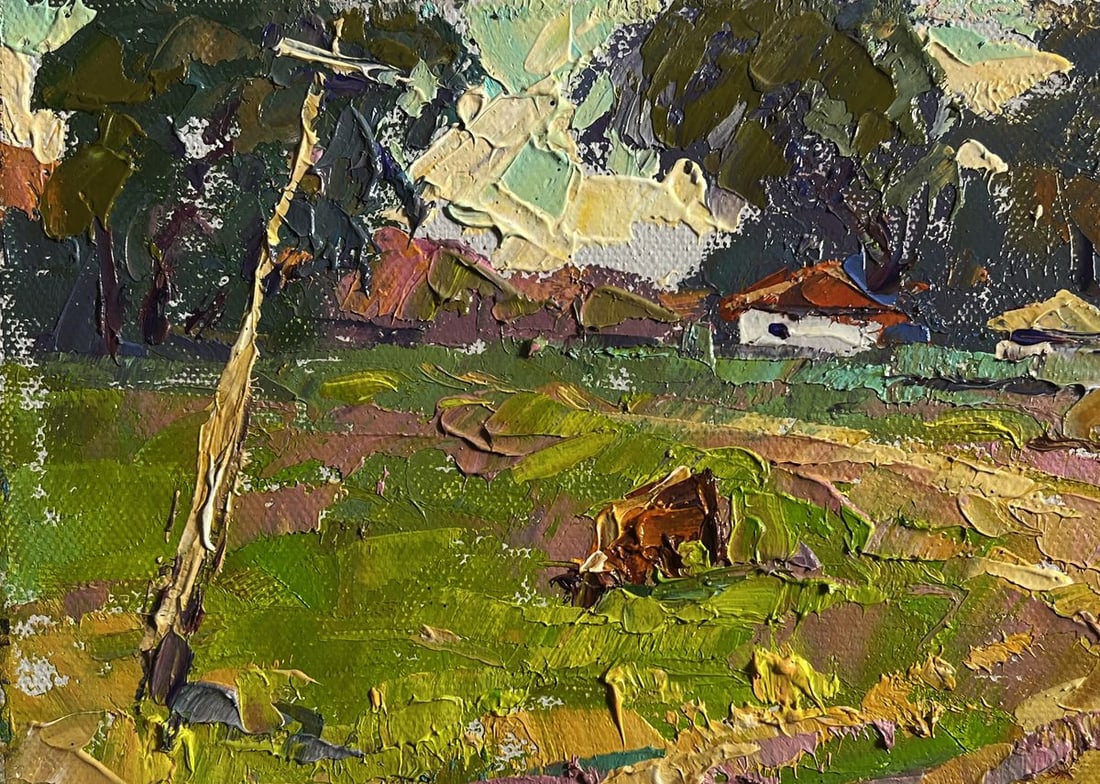 Oil painting The road leading to the village Oksana Kalenyuk - 7