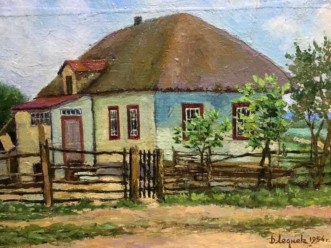 House in the village of Hoteni oil painting Lednev Edward Dmitrievich - 2
