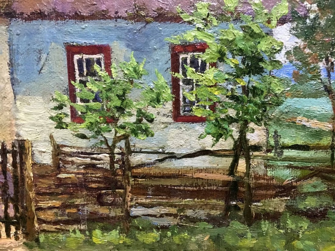 House in the village of Hoteni oil painting Lednev Edward Dmitrievich - 4