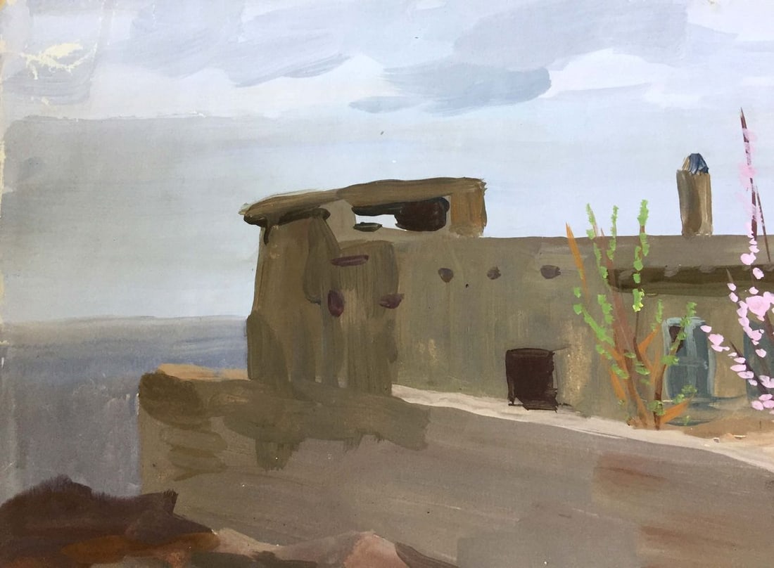 Gouache painting House on the cliff Chernikov Vladimir Mikhailovich - 4