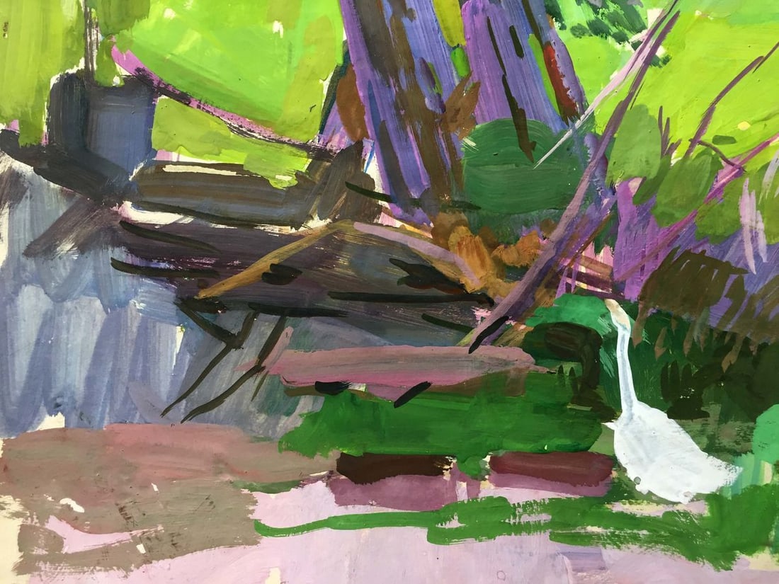 Gouache painting In the yard Chernikov Vladimir Mikhailovich - 5