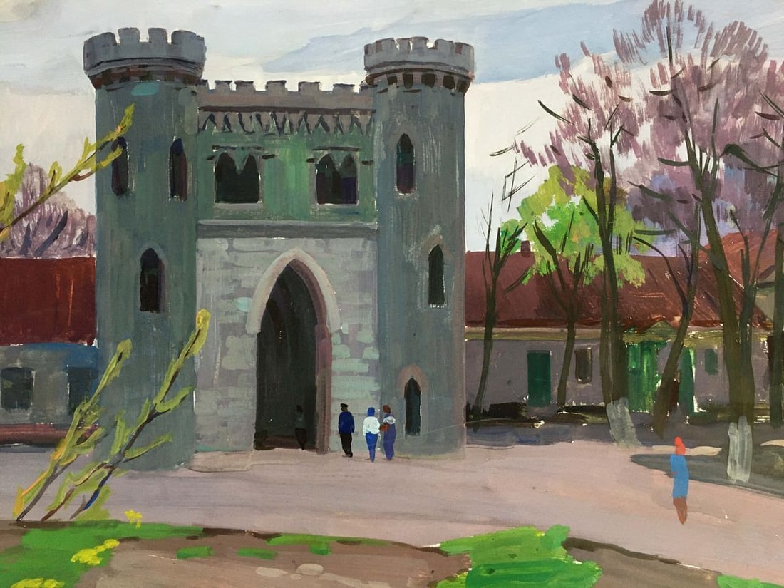 Gouache painting Landscape with a castle Chernikov Vladimir Mikhailovich - 2
