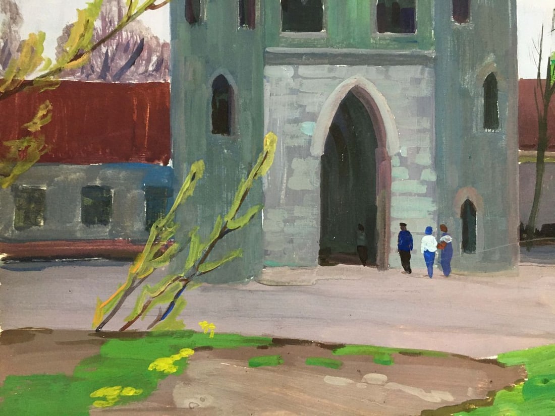 Gouache painting Landscape with a castle Chernikov Vladimir Mikhailovich - 5