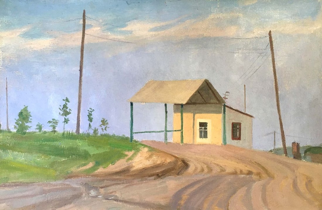 Oil painting House on the outskirts Chernikov Vladimir Mikhailovich: Title: Oil painting House on the outskirts Chernikov Vladimir Mikhailovich Description: No970 *** ABOUT THIS PAINTING *** * TITLE: "House on the outskirts" * ARTISTS: Chernikov Vladimir Mikhailovich *
