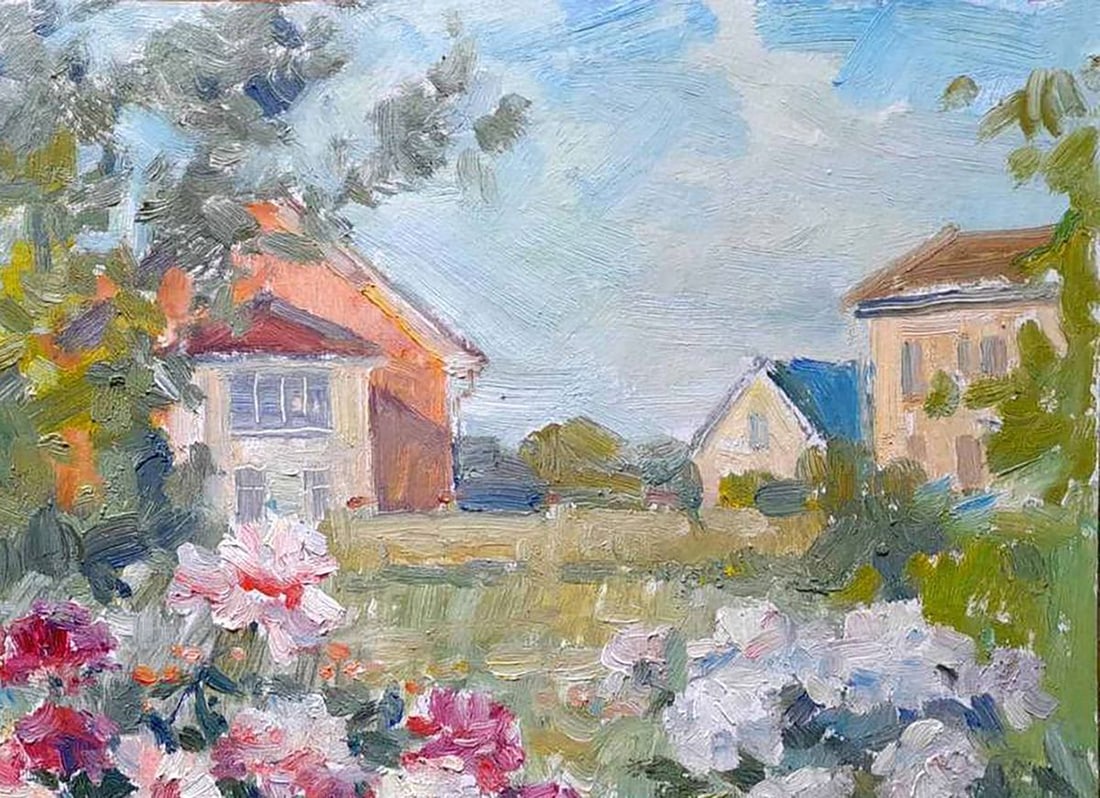 Oil painting Home garden Kovalenko Ivan Mikhailovich - 3