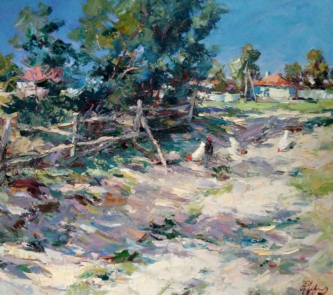 Oil painting Rural street Alexander Nikolaevich Cherednichenko: Title: Oil painting Rural street Alexander Nikolaevich Cherednichenko Description: NoCher 108 *** ABOUT THIS PAINTING *** * TITLE: "Rural street" * ARTISTS: Alexander Nikolaevich Cherednichenko * SIZE