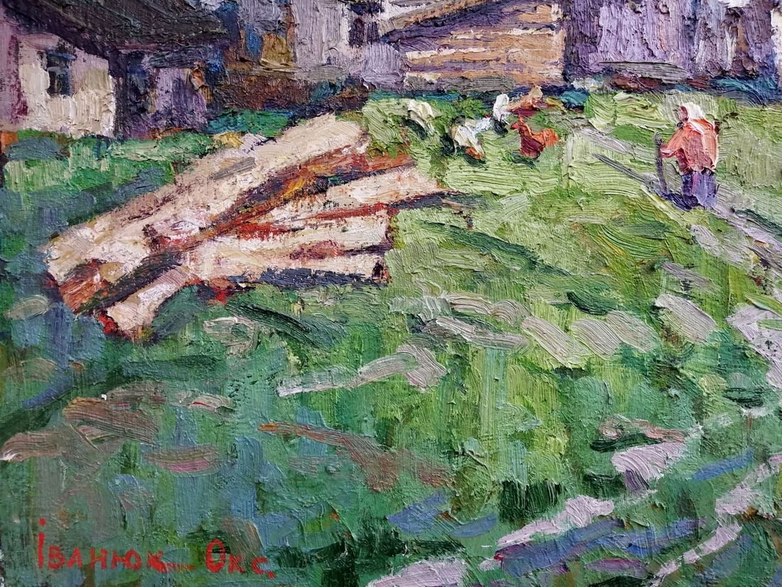 Oil painting In the courtyard Kalenyuk Oksana - 5