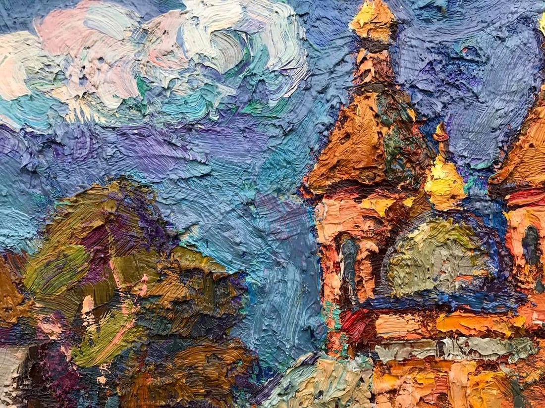 Oil painting Evening in the village Kalenyuk Oksana - 2