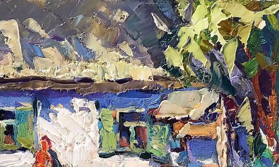 Oil painting Grandmother in the yard Kalenyuk Oksana - 3