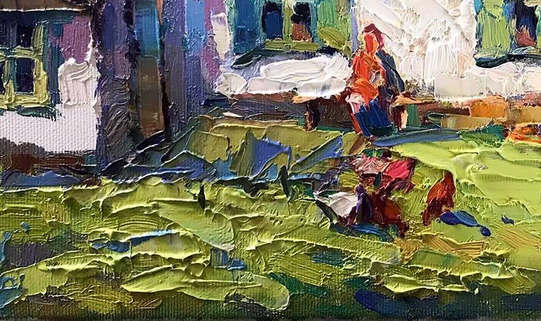Oil painting Grandmother in the yard Kalenyuk Oksana - 4