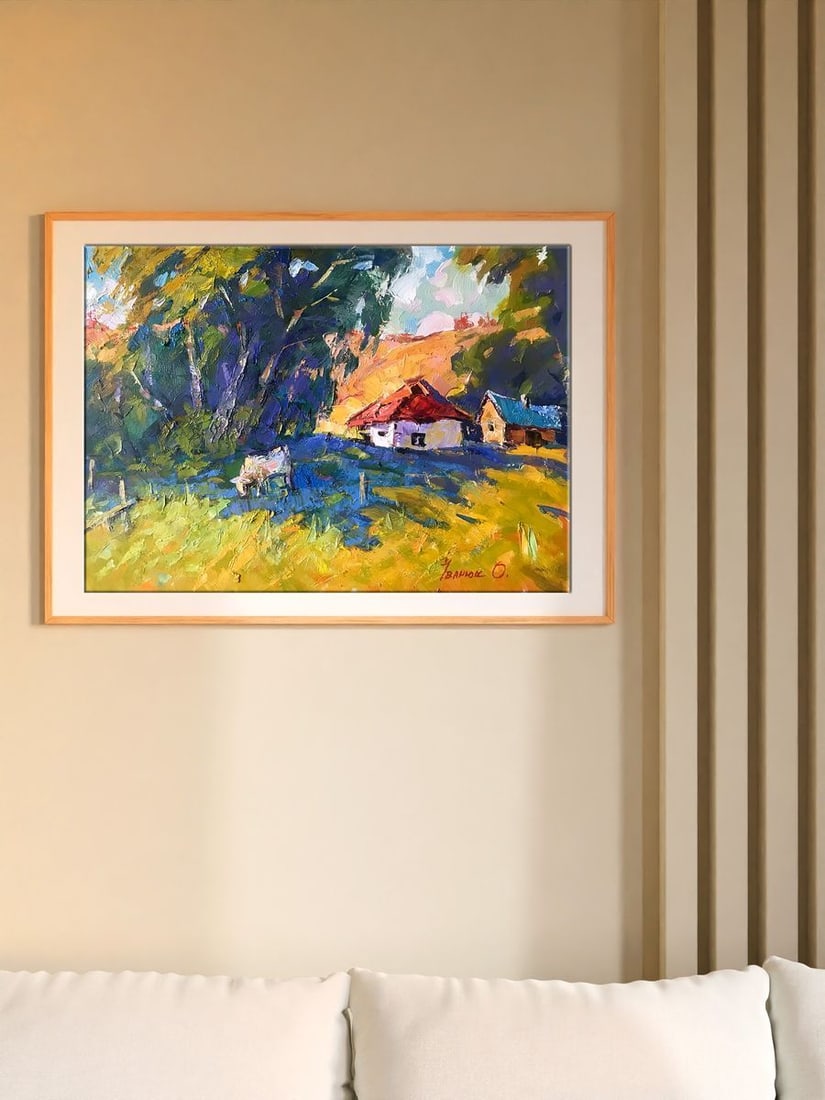 Oil painting In the shade of an old willow tree Kalenyuk Alex - 3