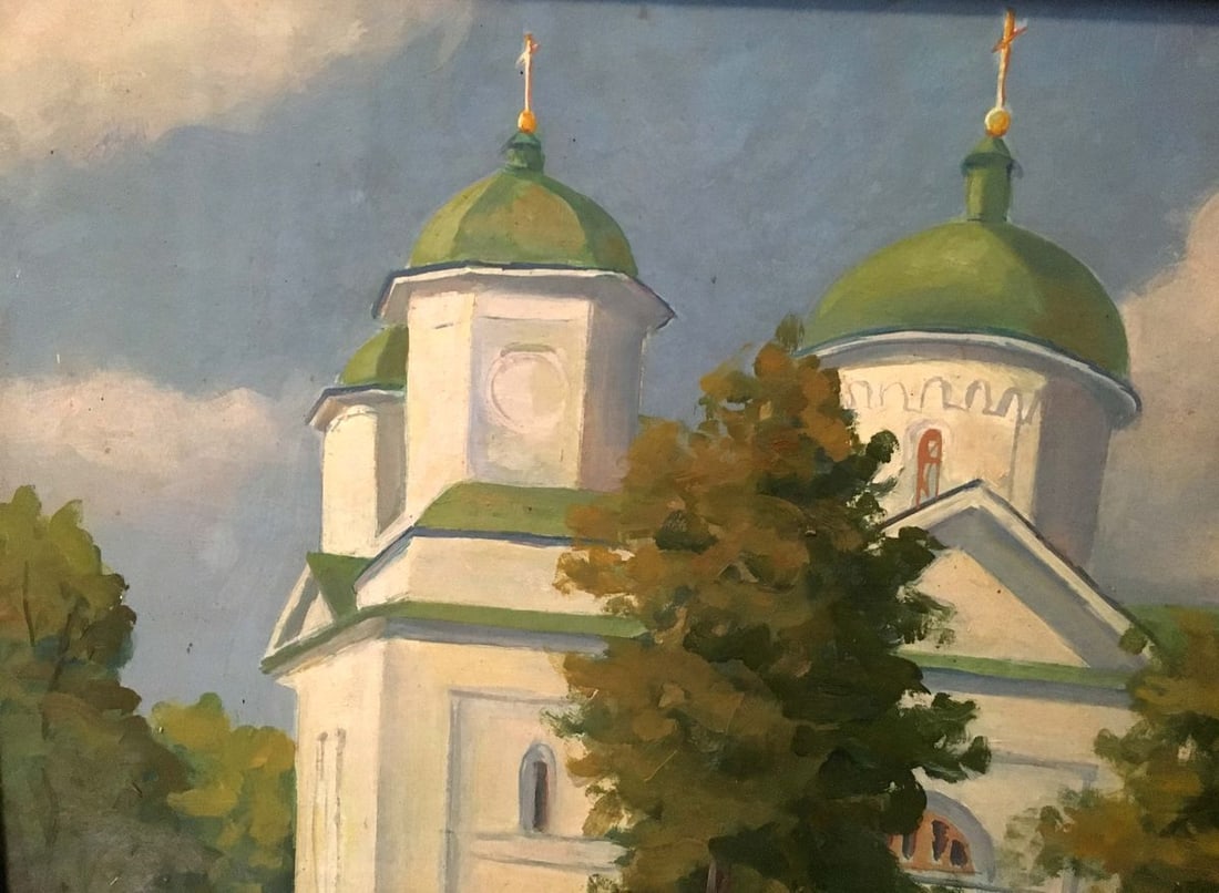 Oil painting 19th century church Zhulinsky Nikolay Vasilyevich - 4