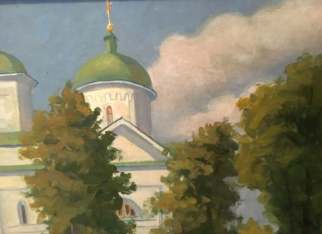 Oil painting 19th century church Zhulinsky Nikolay Vasilyevich - 6