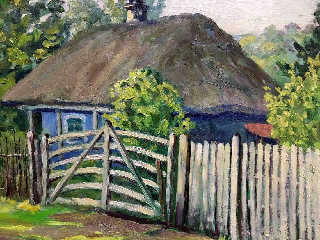 Oil painting peasant village A. Cherkas - 2