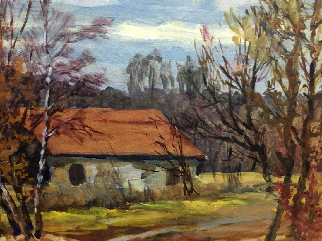 Oil painting house in the woods A. Cherkas - 2