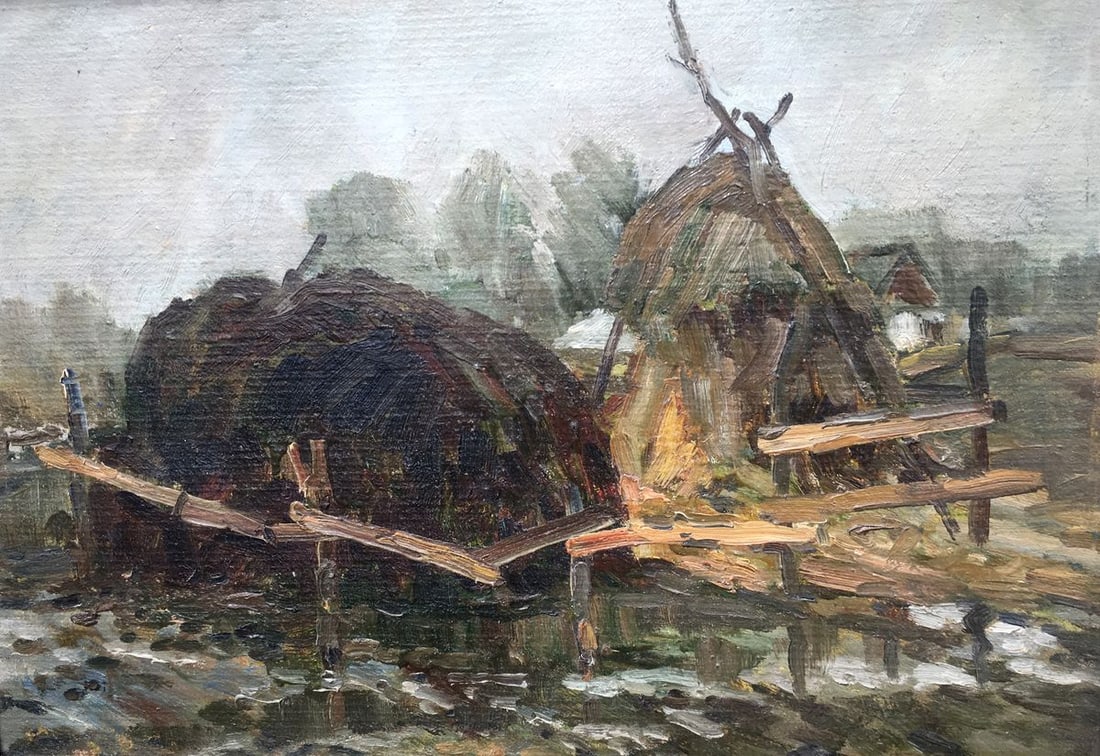 Oil painting Haystacks Bredyuk Pavel Fedoseevich - 2