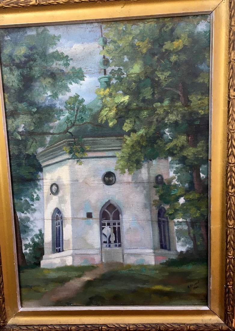 Oil painting Altanka in Kachanovka A. Shipov: Title: Oil painting Altanka in Kachanovka A. Shipov Description: No561 * TITLE: "Altanka in Kachanovka" * ARTISTS: A. Shipov * SIZE: 54x38 cm/'21.25x14.96 inches' * MEDIUM: oil, canvas * HAND PAINTED: