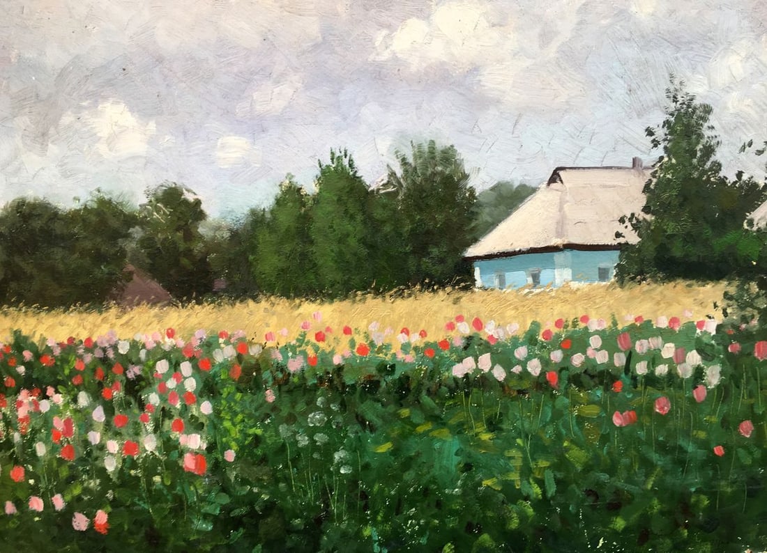 Oil painting View from the path to the garden Ivan Kirillovich Tsyupka - 2