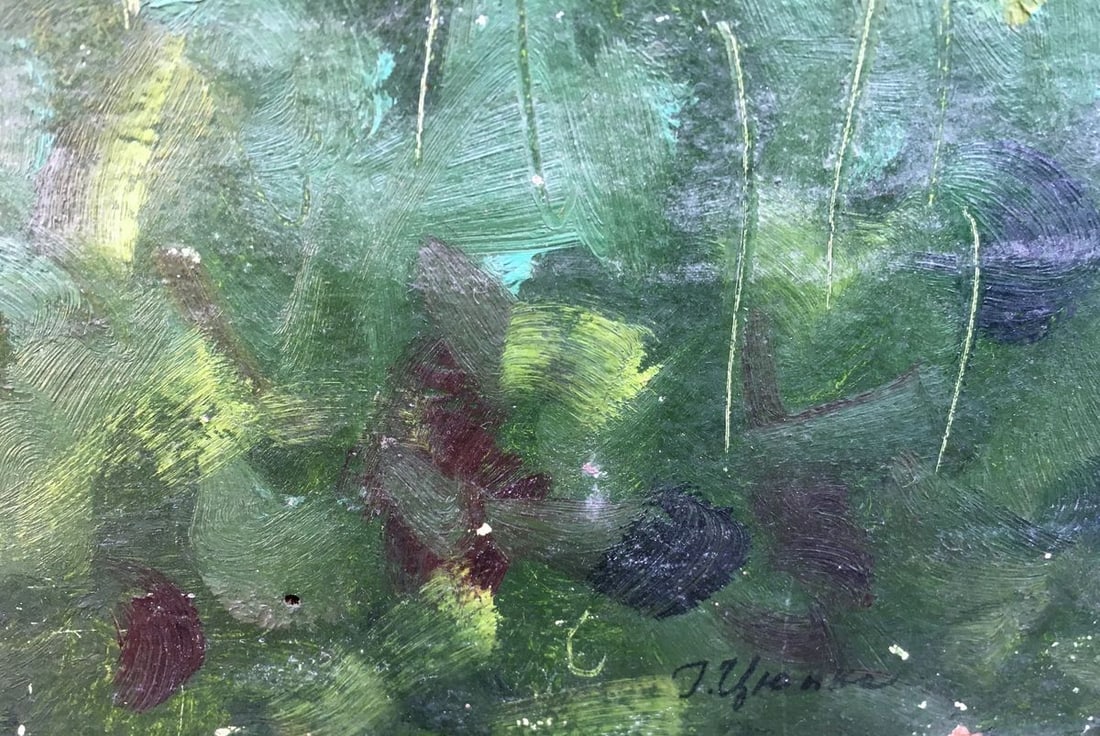 Oil painting View from the path to the garden Ivan Kirillovich Tsyupka - 3