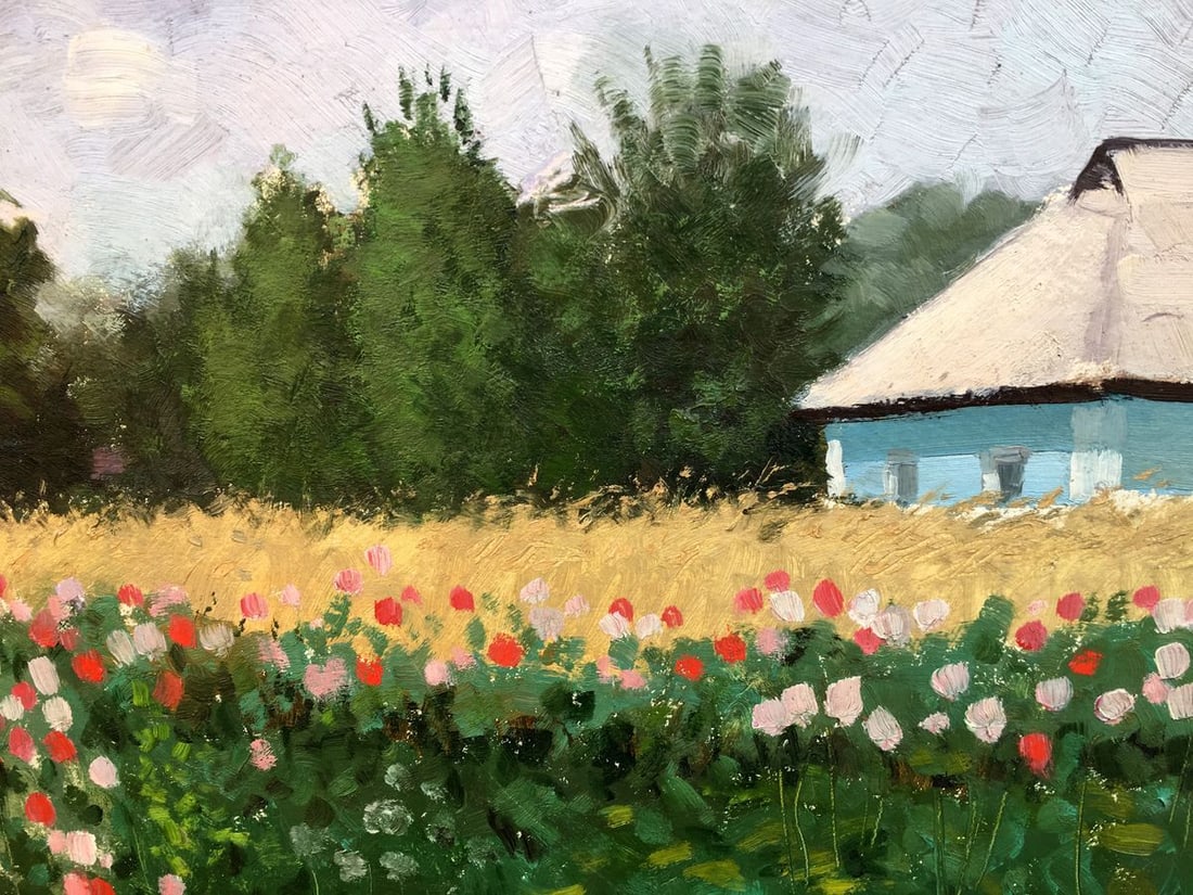 Oil painting View from the path to the garden Ivan Kirillovich Tsyupka - 5