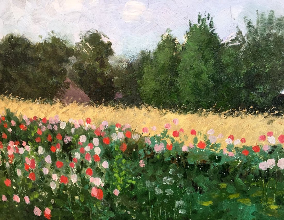 Oil painting View from the path to the garden Ivan Kirillovich Tsyupka - 6