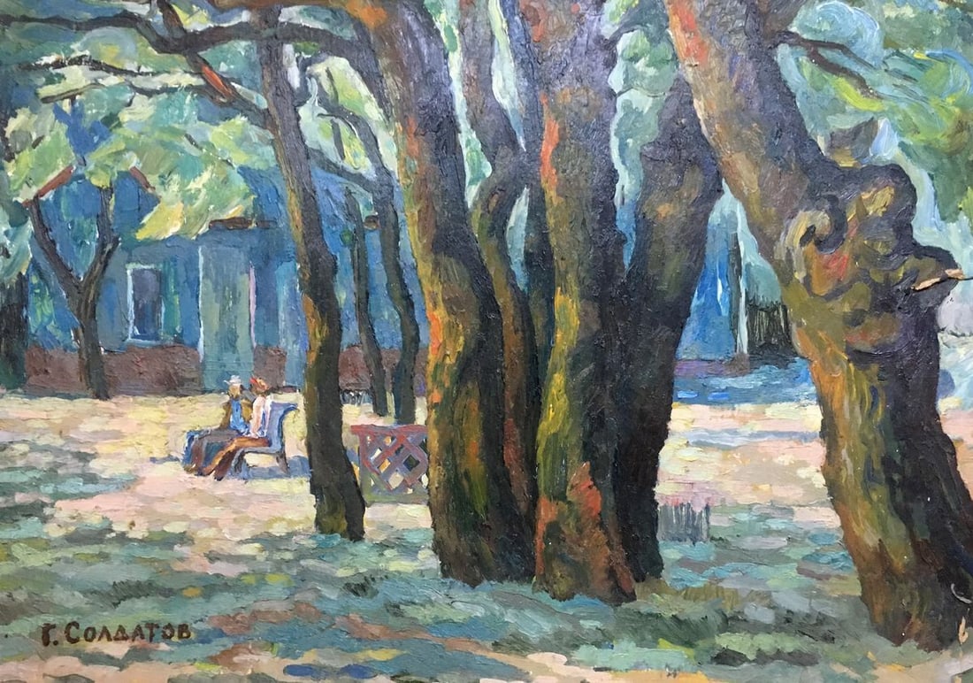 Oil painting It is noon Soldatov Gennady Vasilievich: Title: Oil painting It is noon Soldatov Gennady Vasilievich Description: No623 *** ABOUT THIS PAINTING *** * TITLE: "It is noon" * ARTISTS: Soldatov Gennady Vasilievich * SIZE: 50x70 cm/'19.68x27.55 i