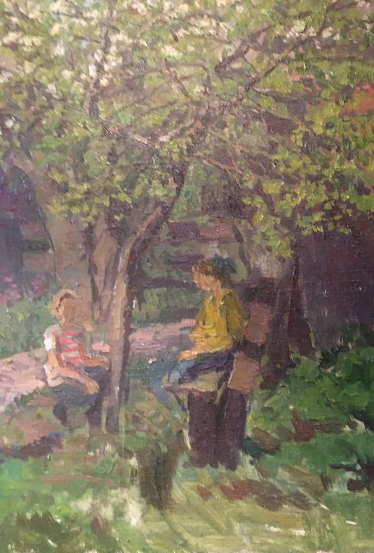 Oil painting In the courtyard Palazhchenko Irina - 5