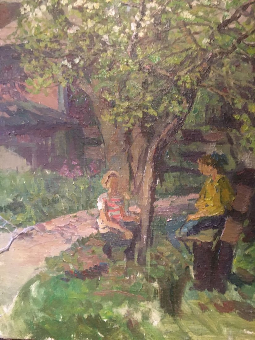 Oil painting In the courtyard Palazhchenko Irina - 6
