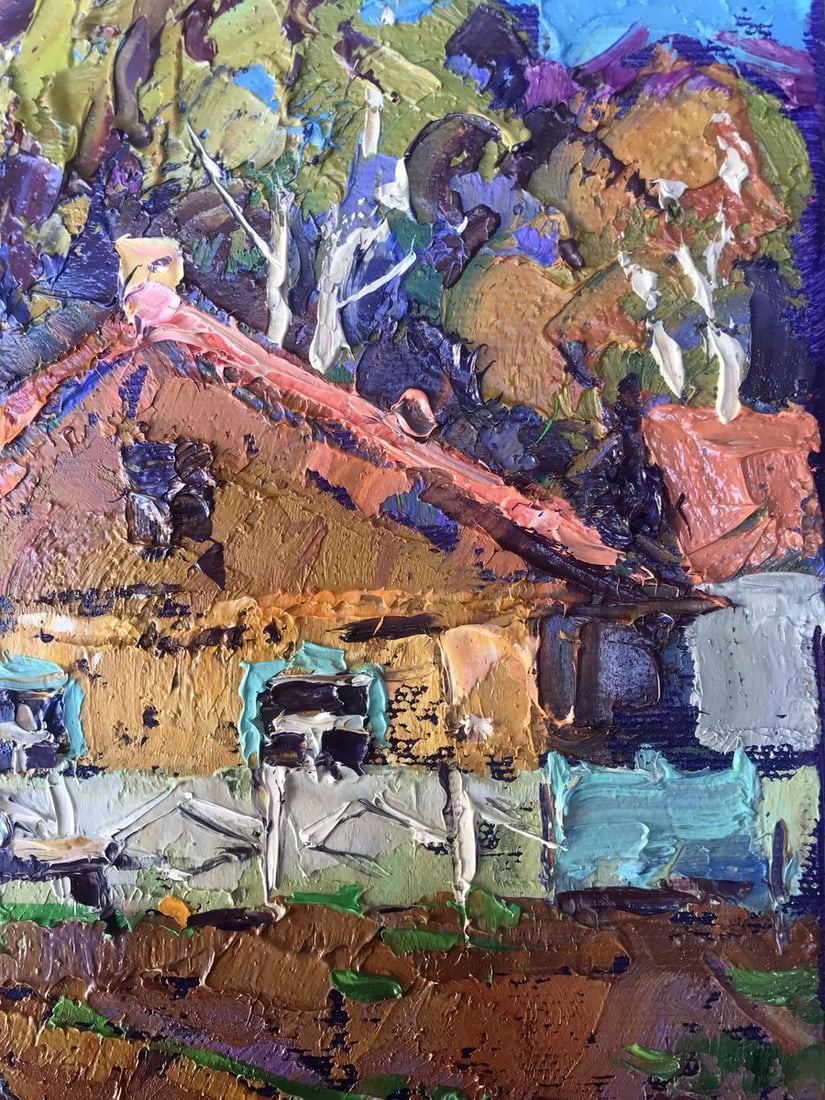 Oil painting Near the courtyard Kalenyuk Alex - 9