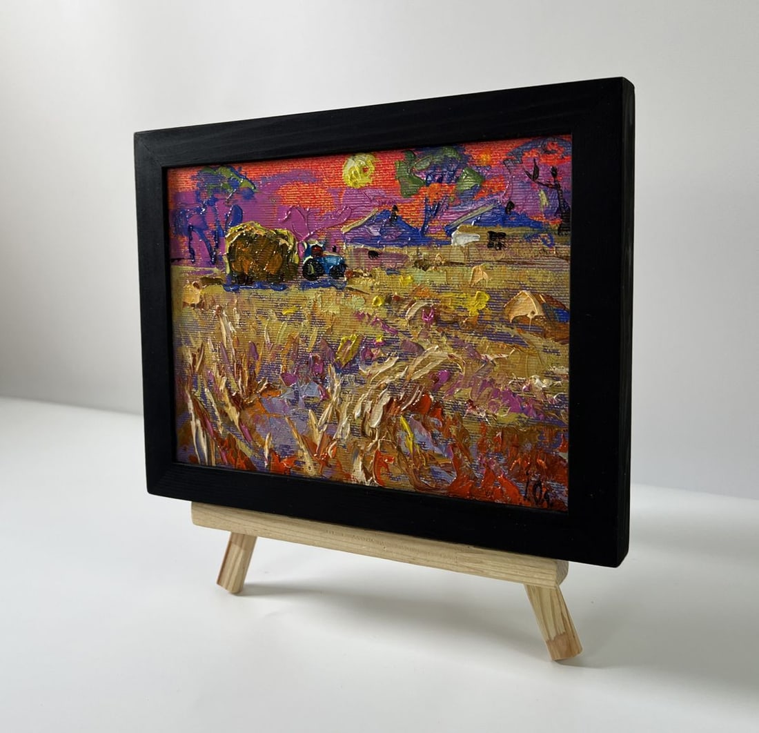 Oil painting Evening village Oleksiy Ivanyuk - 2