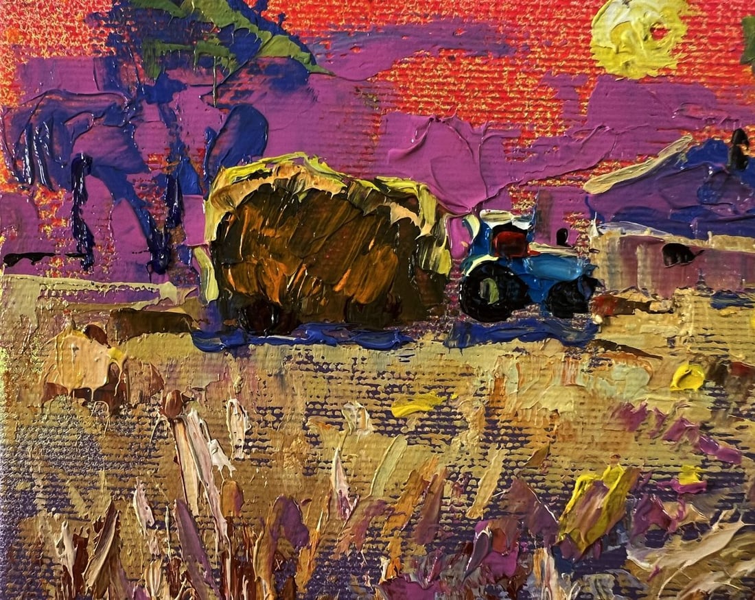 Oil painting Evening village Oleksiy Ivanyuk - 7