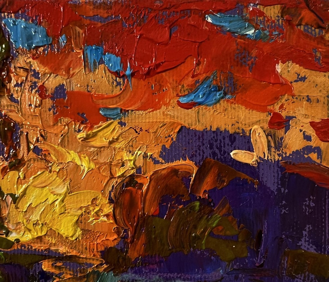 Oil painting Crimson sunset over the river Oleksiy Ivanyuk - 4