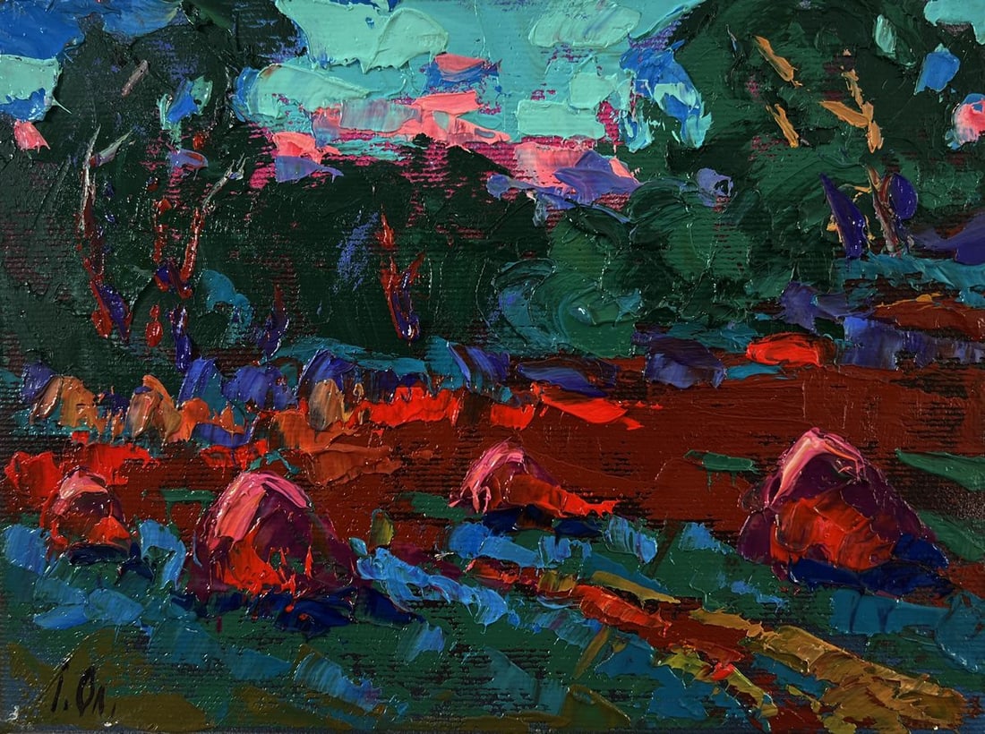 Oil painting In the evening in the fields Oleksiy Ivanyuk - 3