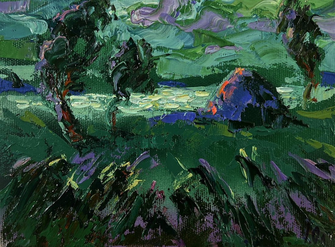 Oil painting There is a cold breeze in the field Oleksiy Ivanyuk - 3