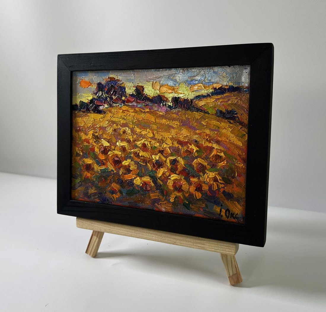 Oil painting Sunset in the field Oksana Ivanyuk - 2