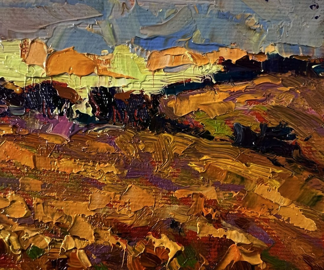 Oil painting Sunset in the field Oksana Ivanyuk - 4