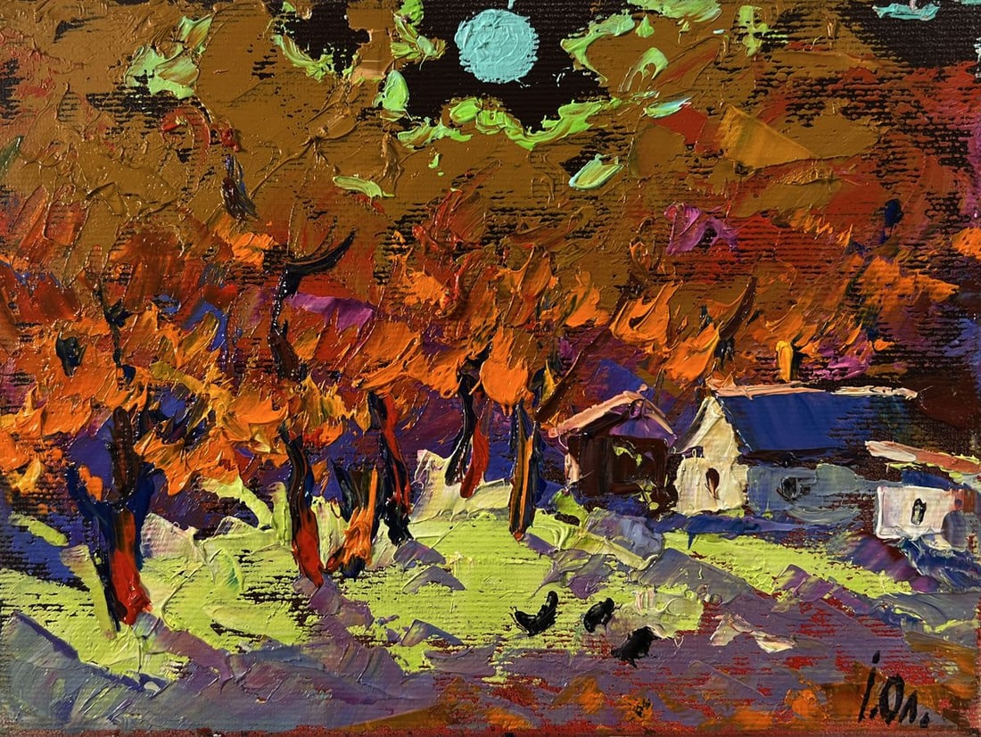 Oil painting Moonlight over the village Oleksiy Ivanyuk - 3