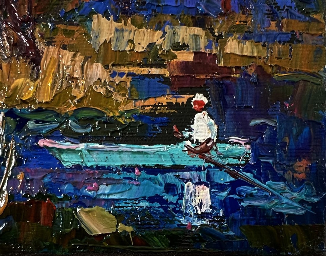 Oil painting Boat in the swamp Oksana Ivanyuk - 5